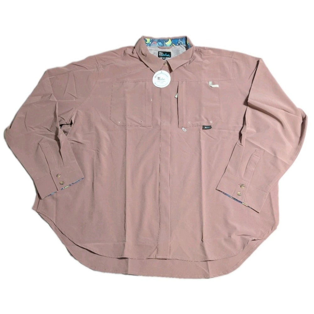 Fishe HaliBorealis Tunic Fishing Shirt Womens 3XL Mauve UPF 50+ Quick Dry NWT
